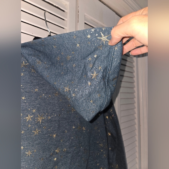 Cat & Jack Girl's M Teal Star Hoodie - Picture 7 of 10